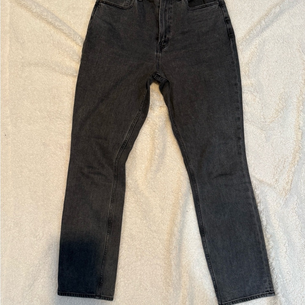 Abercrombie & Fitch women’s Washed Black Slim-Straight Jeans